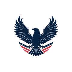 eagle,american eagle silhouette logo vector line art logo design