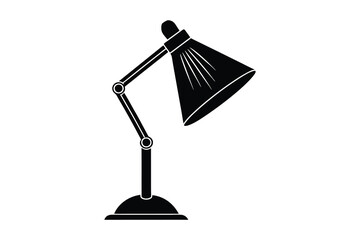 Desk Lamp Silhouette vector illustration on white background 