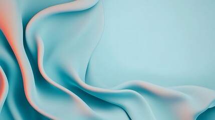 Obraz premium Smooth Pastel Blue Gradient with Flowing Transparent Shapes