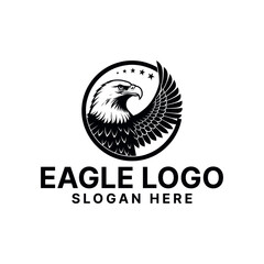 eagle,american eagle silhouette logo vector line art logo design