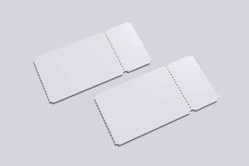Ticket front and back with grey background color for mockup template