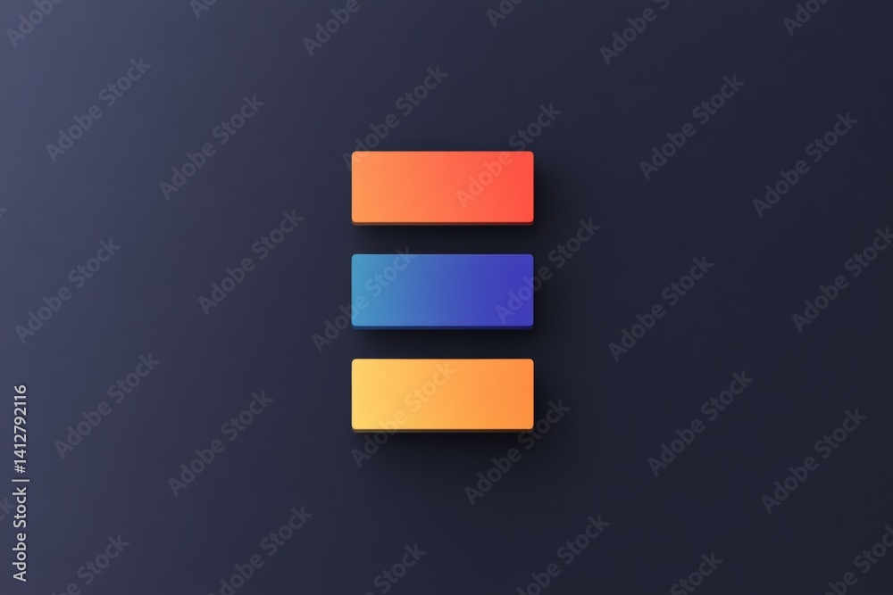 Poster modern flat ui colorful menu toggle icon design for digital interfaces