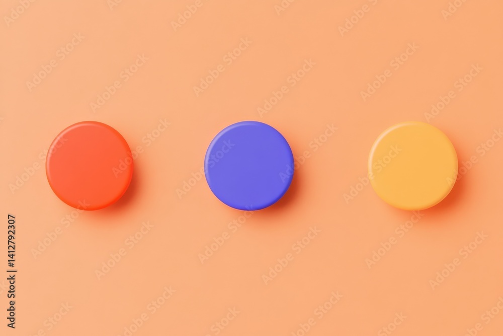 Poster minimalist flat ui design with vibrant circular icons for web interface