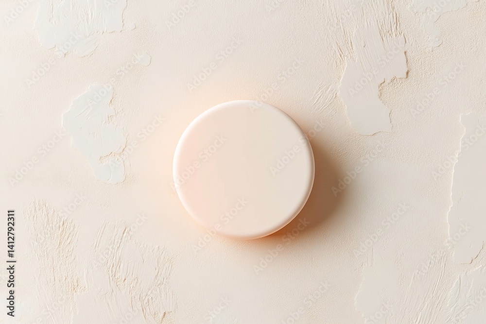 Poster minimalist flat ui design for circular button on textured background