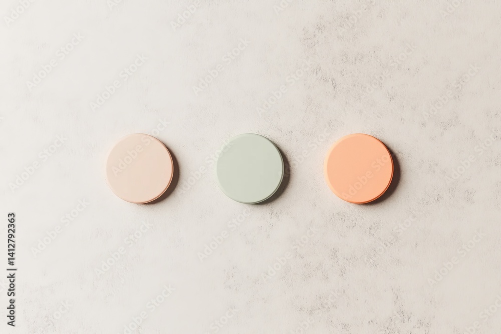Poster minimalist flat ui button design in earth tones for digital interfaces