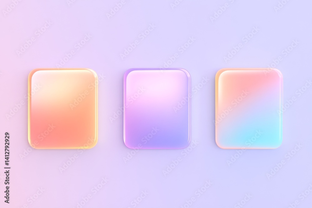 Poster vibrant flat ui design with colorful gradient buttons for modern interface