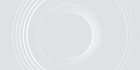 Abstract white glowing geometric lines on gray background. Modern shiny blue circle lines pattern. Futuristic technology concept. Suit for cover, poster,