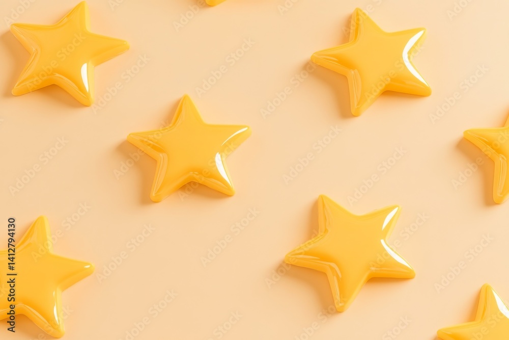 Poster flat ui star rating design pattern for digital interfaces and user feedback