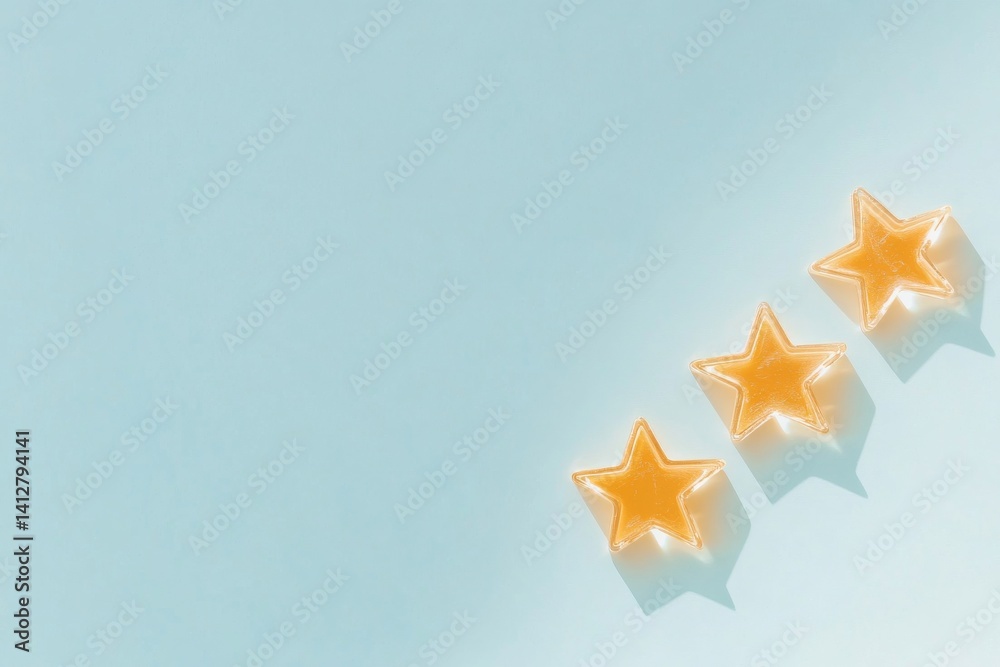 Poster flat star rating system design concept for user interface on light background