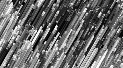 Obraz premium Abstract Monochrome Lines in Dynamic Vertical Arrangement