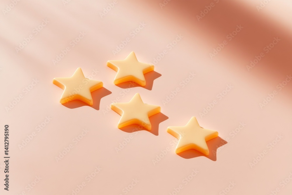 Poster flat ui star rating system design for digital interface enhancement