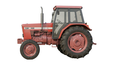 Isolated Red Tractor