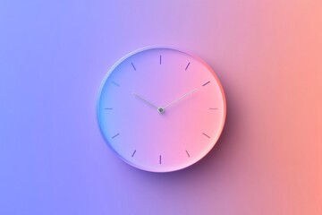 Minimalist pastel gradient wall clock design for modern interiors