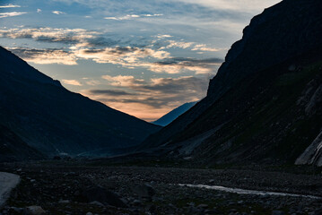 sunset in the mountains