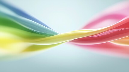 Obraz premium Rainbow hued strands intertwine, forming a colorful and fluid wave