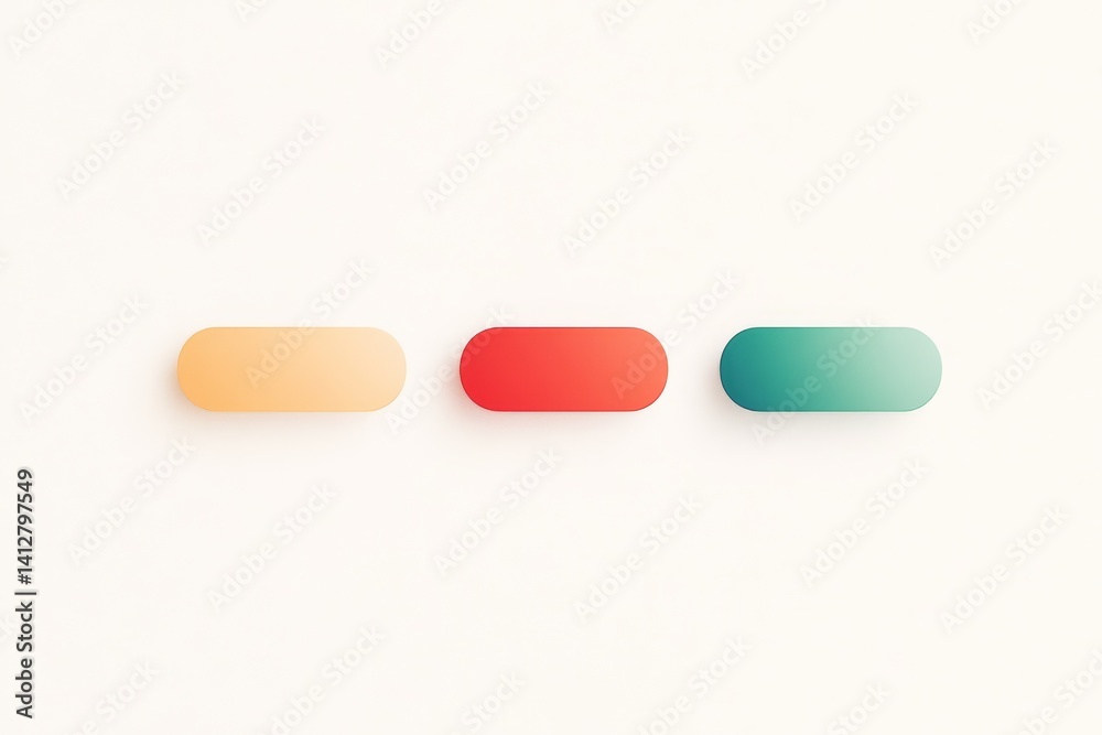 Poster minimalist flat ui design with colorful progress bars for digital interfaces
