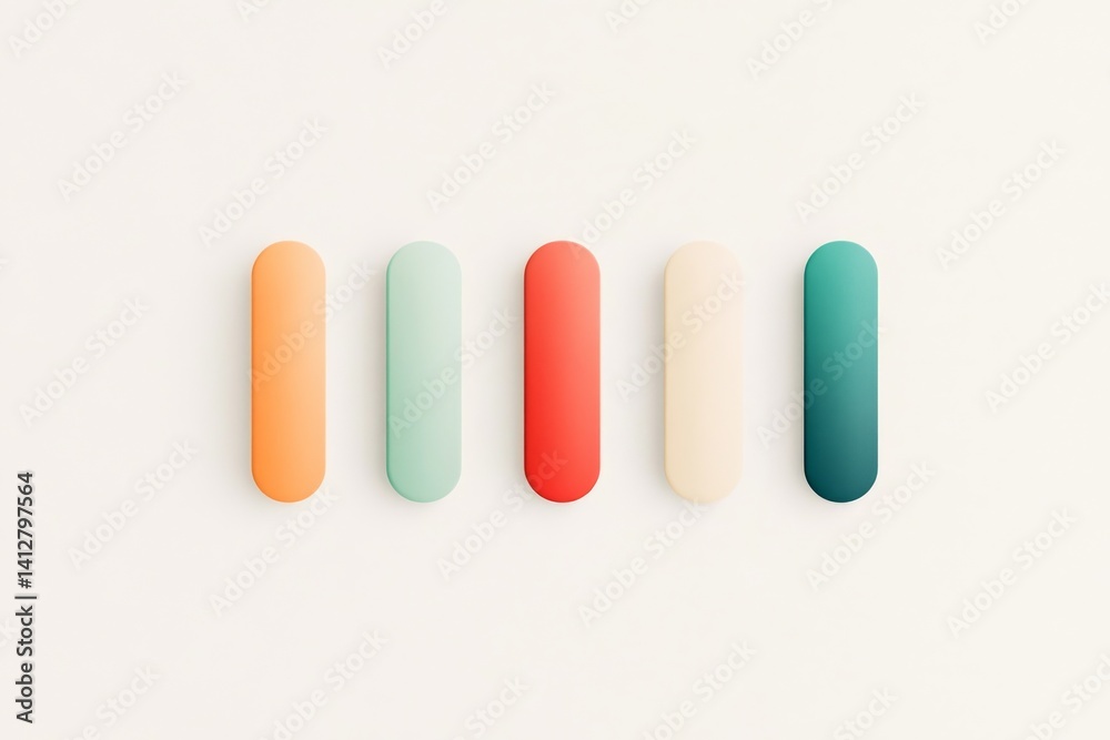 Poster minimalist flat ui design with colorful progress bars for modern interfaces