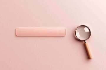 Minimalistic flat ui design with search bar and magnifying glass concept