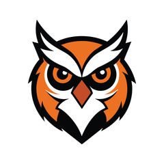 owl head mascot logo vector art illustration