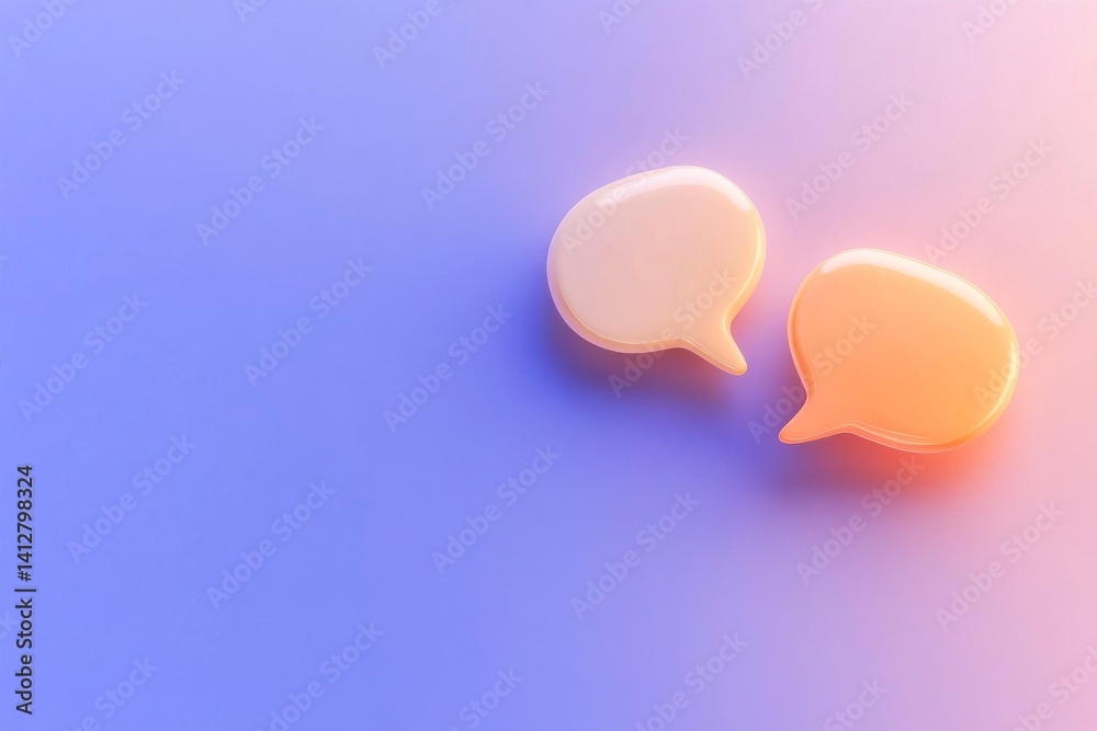 Poster modern flat ui design with chat bubble icon for digital communication concepts