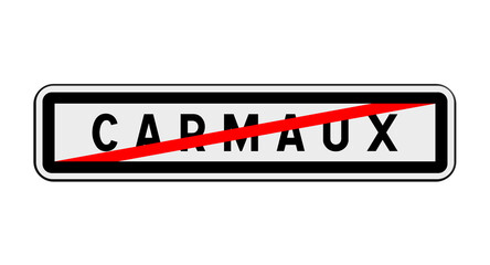 Panneau de sortie de Carmaux, Tarn, Occitanie