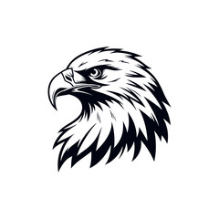 eagle,american eagle silhouette logo vector line art logo design