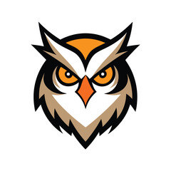 owl head mascot logo vector art illustration