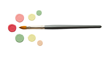 Isolated paintbrush and colors splash paint