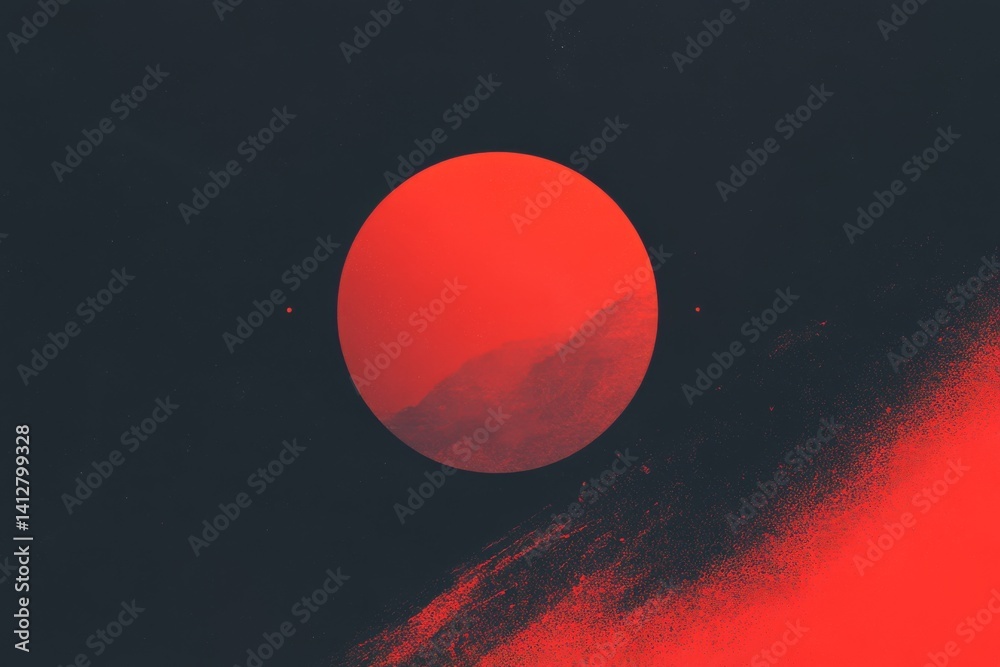 Poster abstract flat ui design with red notification badge concept