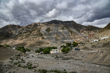 mountain landscape with village