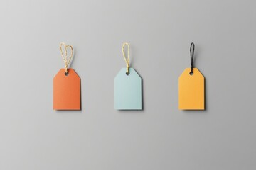 Modern flat tag icons on minimalistic background for creative design projects