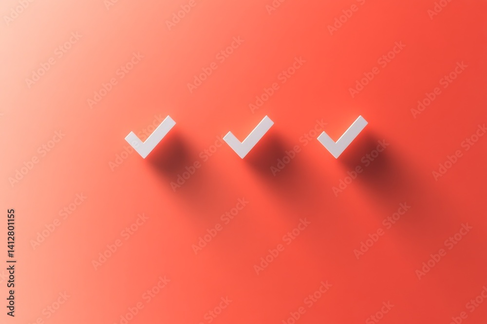 Poster modern flat ui design featuring geometric task list concept with checkmarks