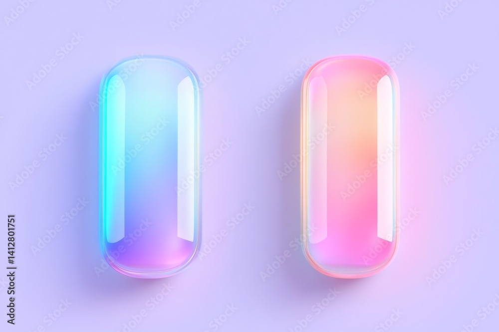 Poster vibrant toggle switches in flat ui design with gradient colors for interface aesthetics