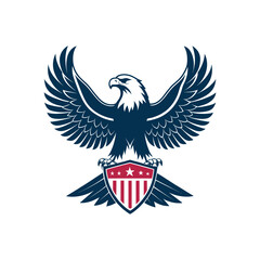 eagle,american eagle silhouette logo vector line art logo design