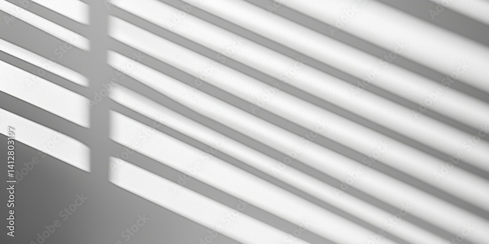 Poster the image features soft, diffused light casting striped shadows on a smooth surface, creating a mini