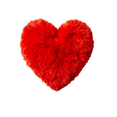 red heart made of petals flurry isolated on white background 