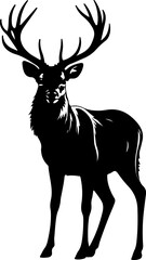 black silhouette of a deer