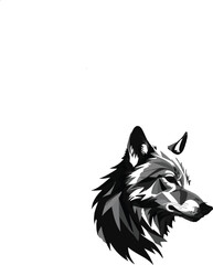 wolf head isolated on white
