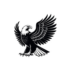 eagle,american eagle silhouette logo vector line art logo design