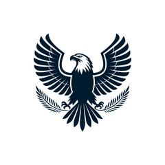 eagle,american eagle silhouette logo vector line art logo design