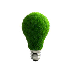 A green energy concept bulb isolated on white background 