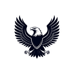 eagle,american eagle silhouette logo vector line art logo design