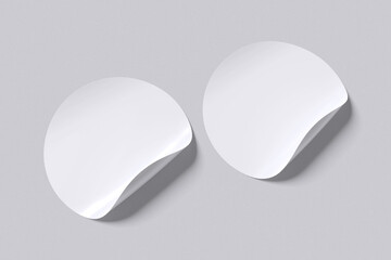 Round Sticker with grey background color for mockup