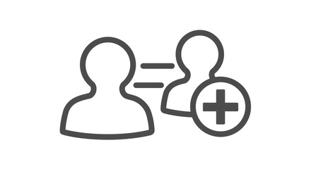 Isolated Person Icon with Add Symbol