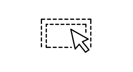 Selecting Area with Cursor Icon, Black Outline