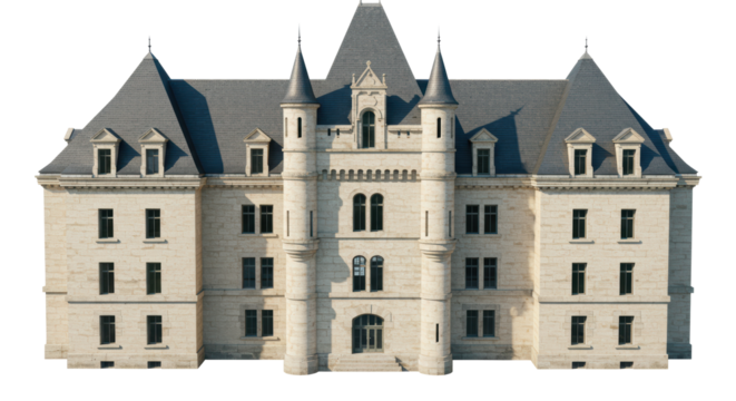 Isolated Detailed Castle Illustration