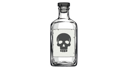 Isolated Skull and Crossbones Poison Bottle