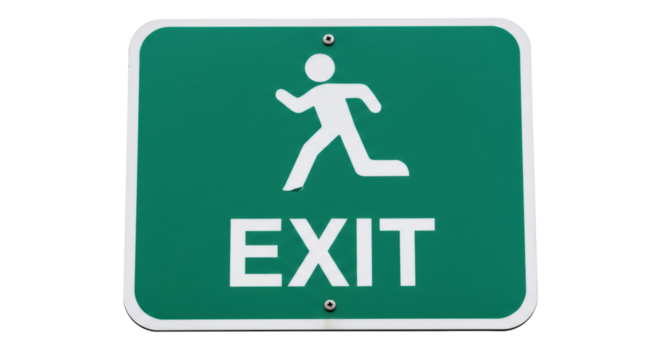 Isolated Exit Sign