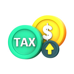 Tax Growth 3D Icon Isolated Transparent Png Background