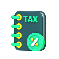 Tax book 3D Icon Isolated Transparent Png Background